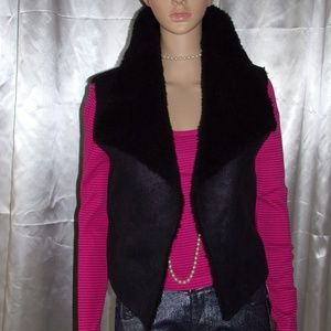 Bongo Faux Suede Black Vest sz. M NWT
